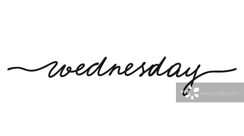 星期三 黑色 手绘 连续线 字母图片素材