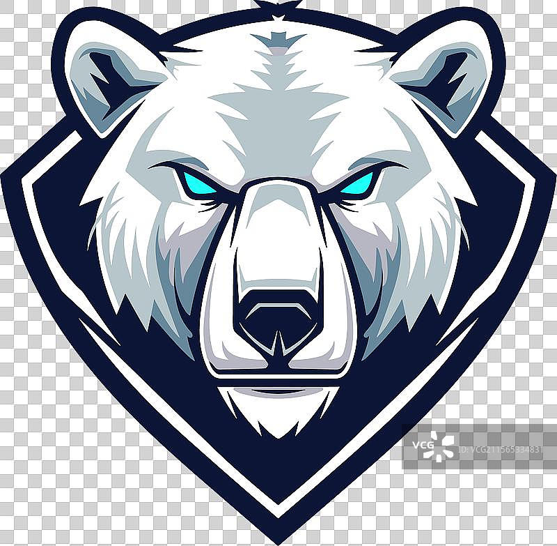 电子竞技标志北极熊图标贴纸标识图片素材