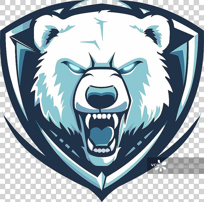 电子竞技标志北极熊图标贴纸标识图片素材