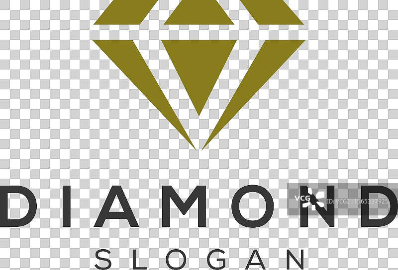 奢华钻石标志设计或珠宝钻石标志图片素材