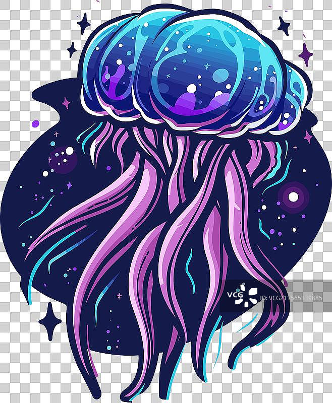 电子竞技标志水母图标贴纸标识图片素材