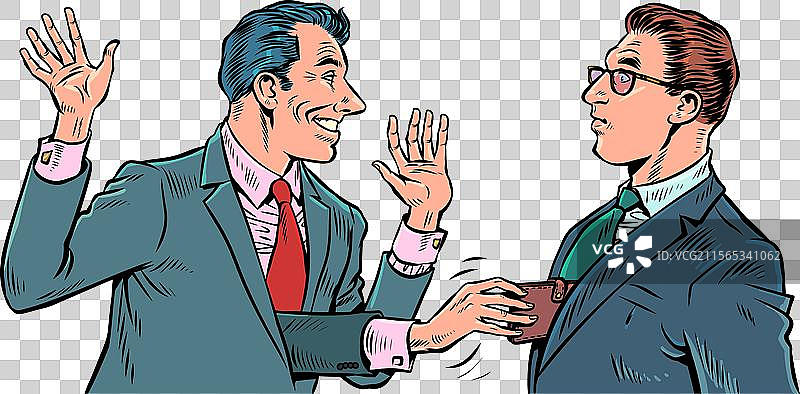 波普艺术复古风格的骗子隐藏并抢劫一名图片素材