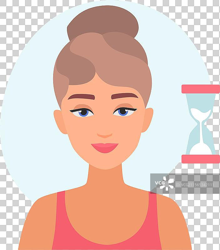 在家染发的女性等待显色图片素材