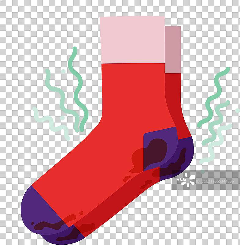 一双脏污多彩袜子散发出令人不快的气味图片素材