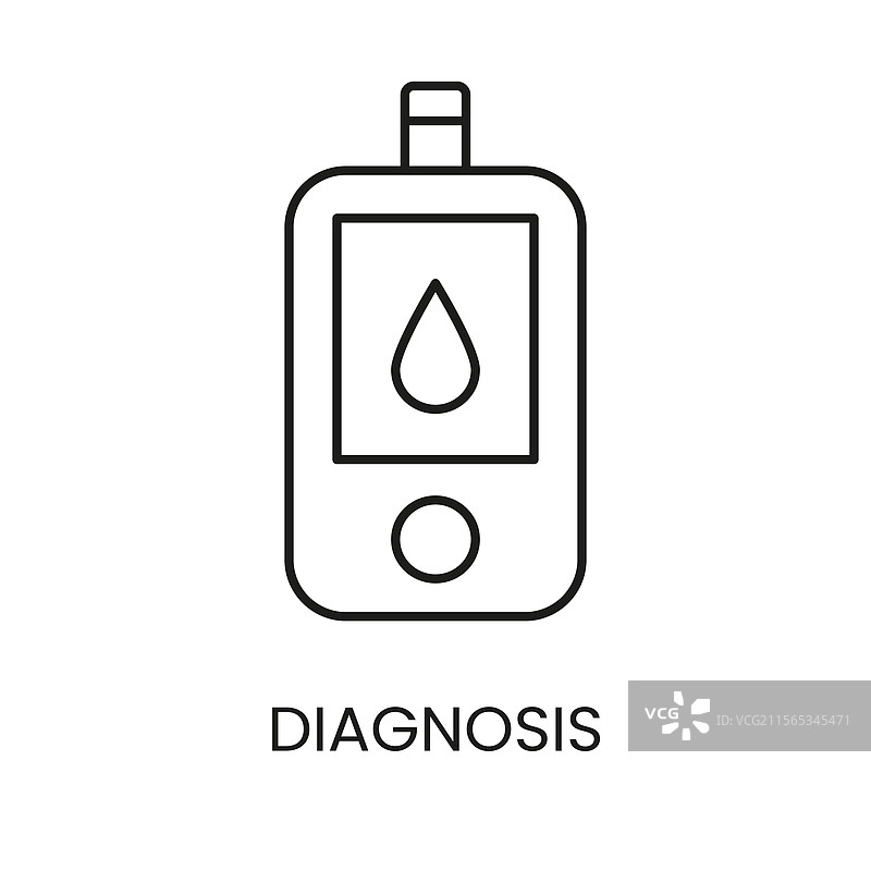 糖尿病诊断血糖仪线条图标图片素材