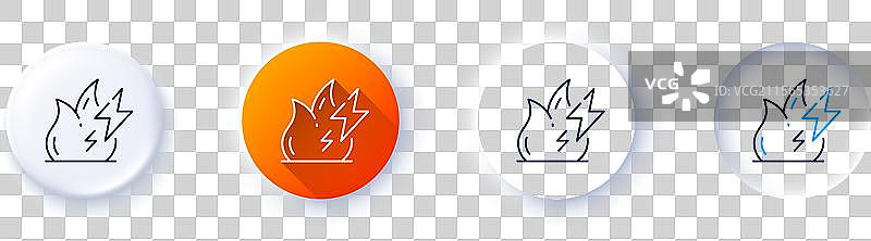 火能线条图标 火焰能量标志 线条图片素材