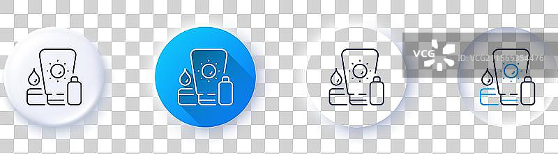 防晒霜线条图标 太阳霜标志 线条图标图片素材