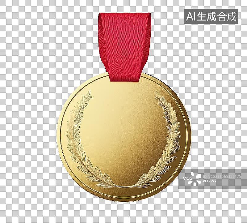 【AI数字艺术】免扣元素一枚黄金材质的奖牌图片素材