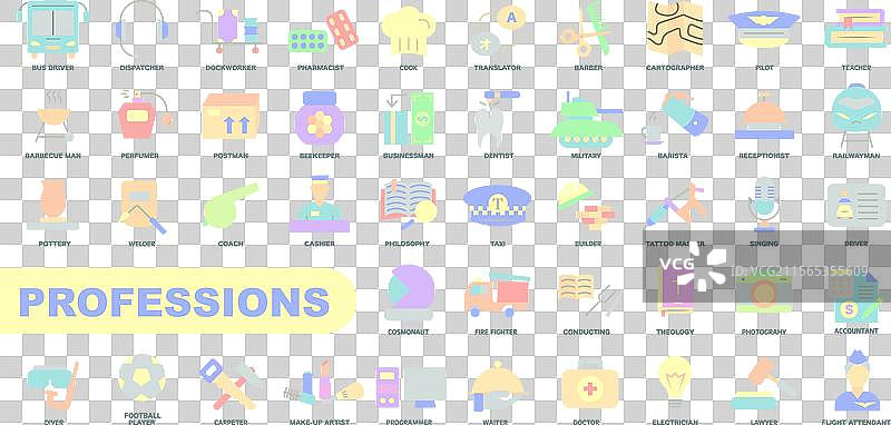 各种职业的图标集合图片素材