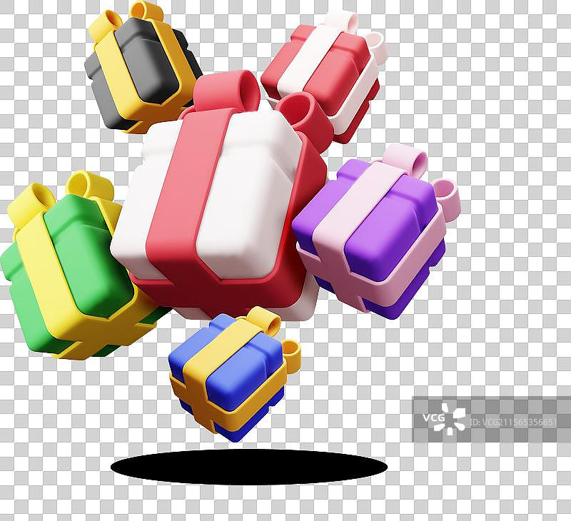 孤立的3D礼品盒堆叠图片素材