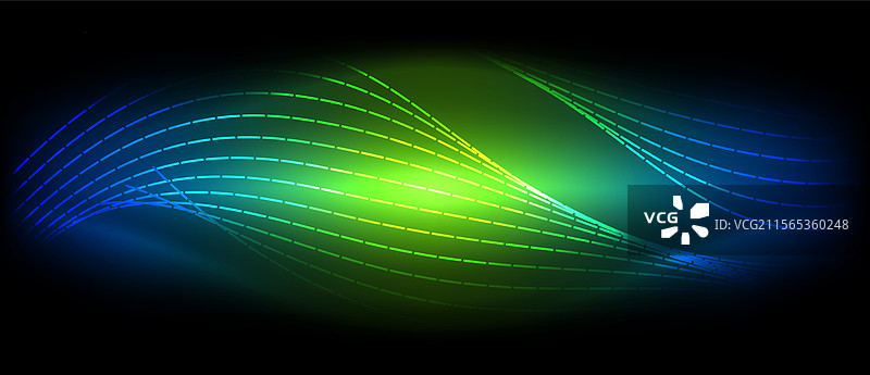 霓虹波浪线与渐变效果图片素材