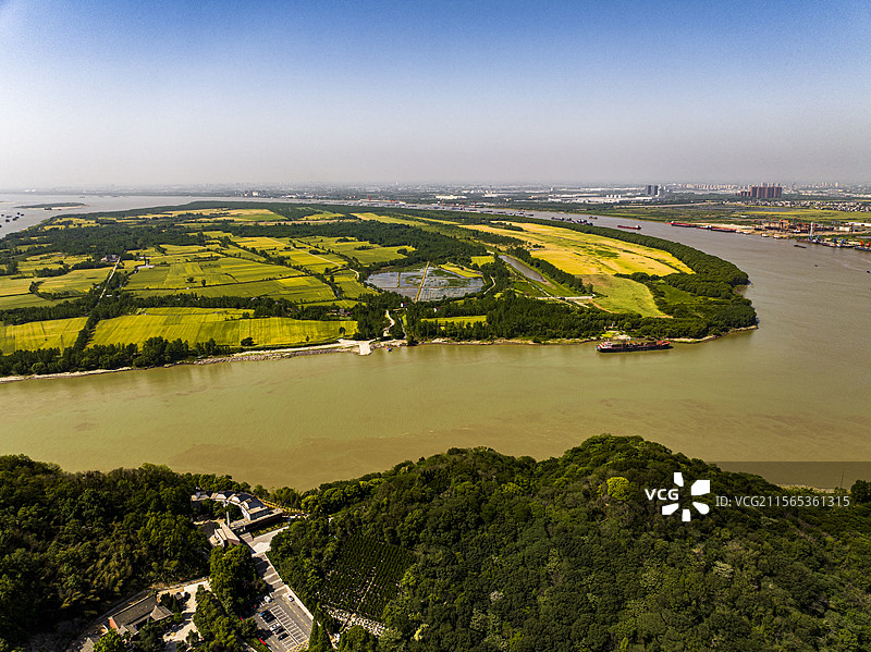 航拍安徽省马鞍山市和县西梁山风光图片素材