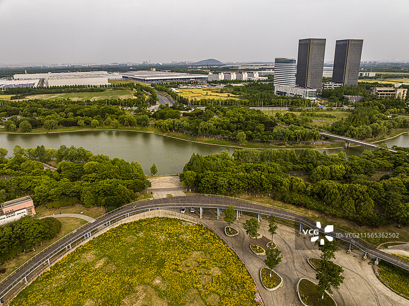 航拍安徽省芜湖市鸠江区沈巷镇风光图片素材