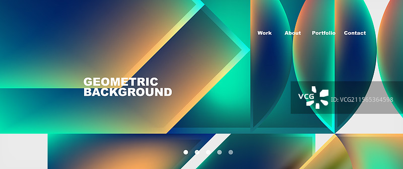 极简几何风格网站页面模板设计图片素材