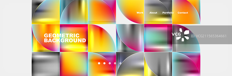 圆形三角形和正方形网站页面模板图片素材