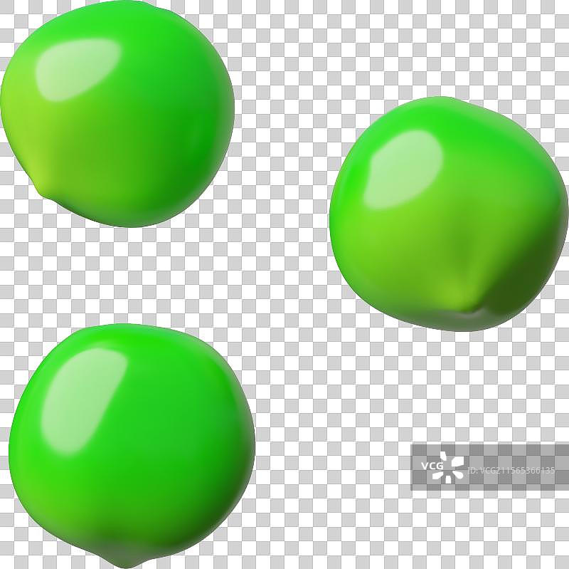 3D绿色成熟豌豆图片素材