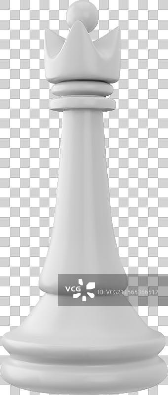 白色皇后棋子 3D 塑料图标图片素材