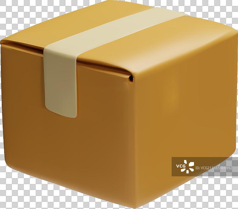 封闭的纸板箱模型 3D 图标 纸箱图片素材