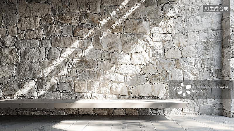 【AI数字艺术】现代混凝土石砖建筑空间图片素材