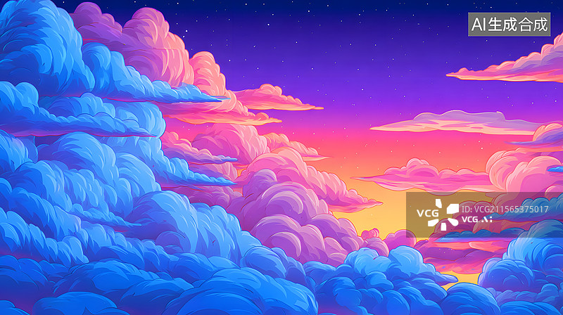 【AI数字艺术】世界自闭症日的梦幻云朵背景图片素材