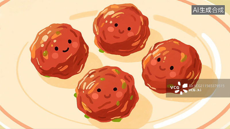 【AI数字艺术】中国美食四喜丸子图片素材