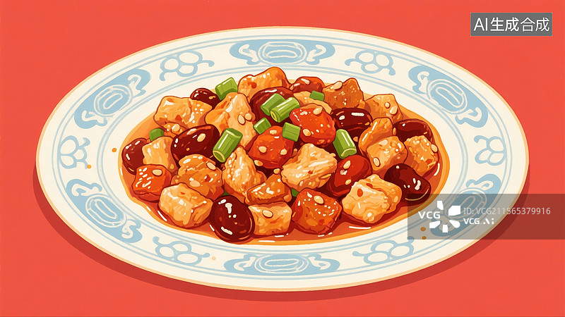 【AI数字艺术】美食宫保鸡丁图片素材