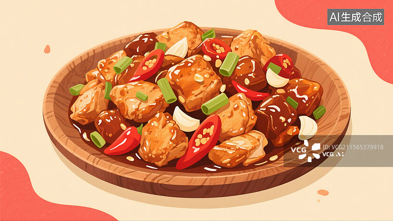 【AI数字艺术】美食宫保鸡丁图片素材