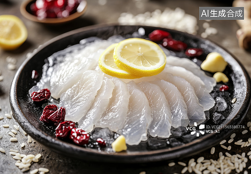 【AI数字艺术】冰镇三文鱼片图片素材