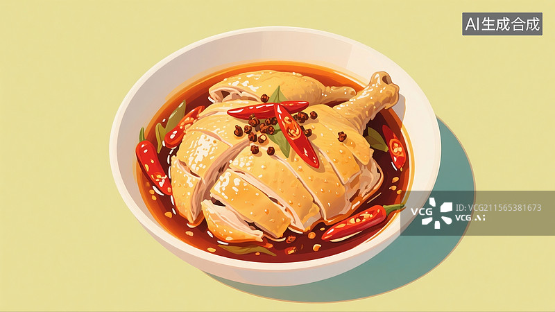 【AI数字艺术】美食口水鸡图片素材