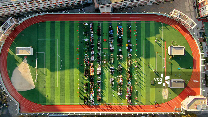 云南省下关第一中学运动场航拍图片素材