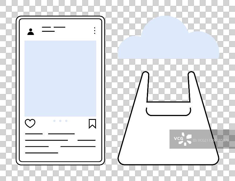 移动购物概念与社交媒体图片素材