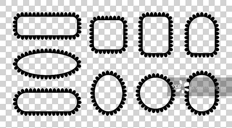 带有扇贝花边的框架图片素材