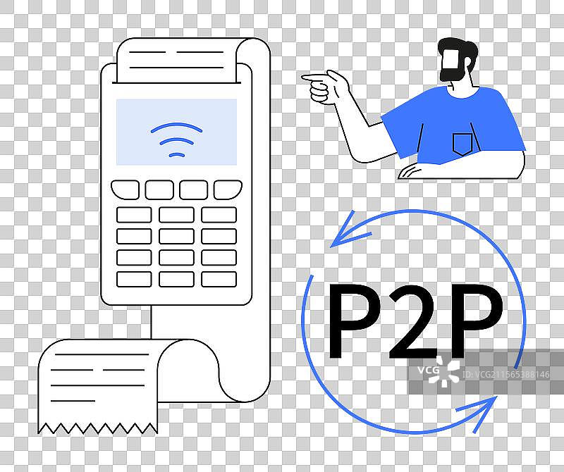 带收据和点对点功能的数字支付终端图片素材
