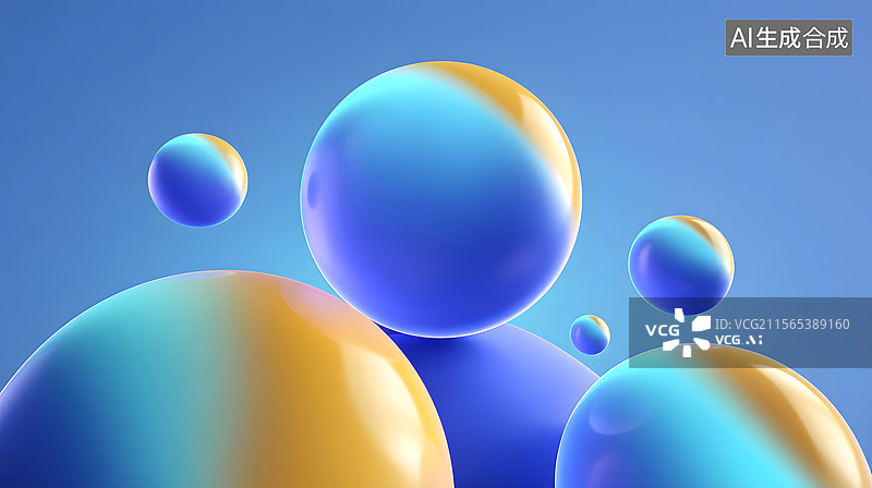 【AI数字艺术】液体气泡的特写背景图片素材