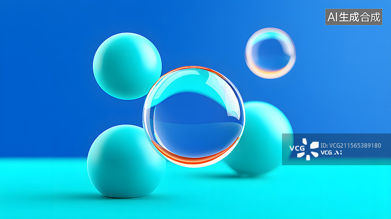 【AI数字艺术】液体气泡的特写背景图片素材