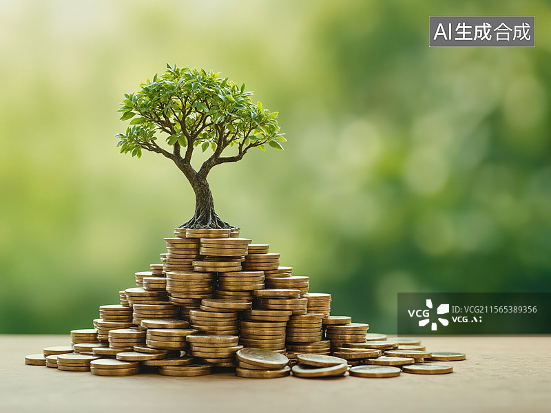 【AI数字艺术】财富成长之路图片素材