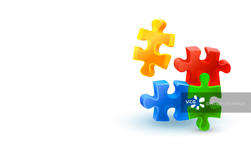 彩色拼图碎片游戏马赛克图片素材
