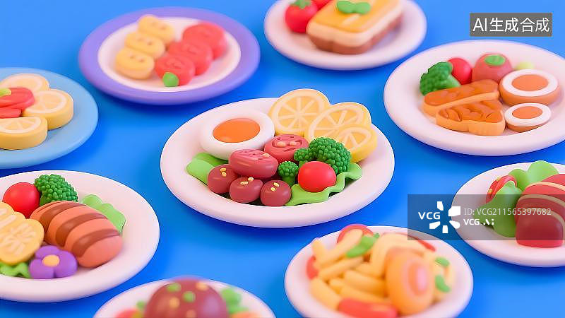 【AI数字艺术】【免抠】迷你美食的奇幻世界图片素材