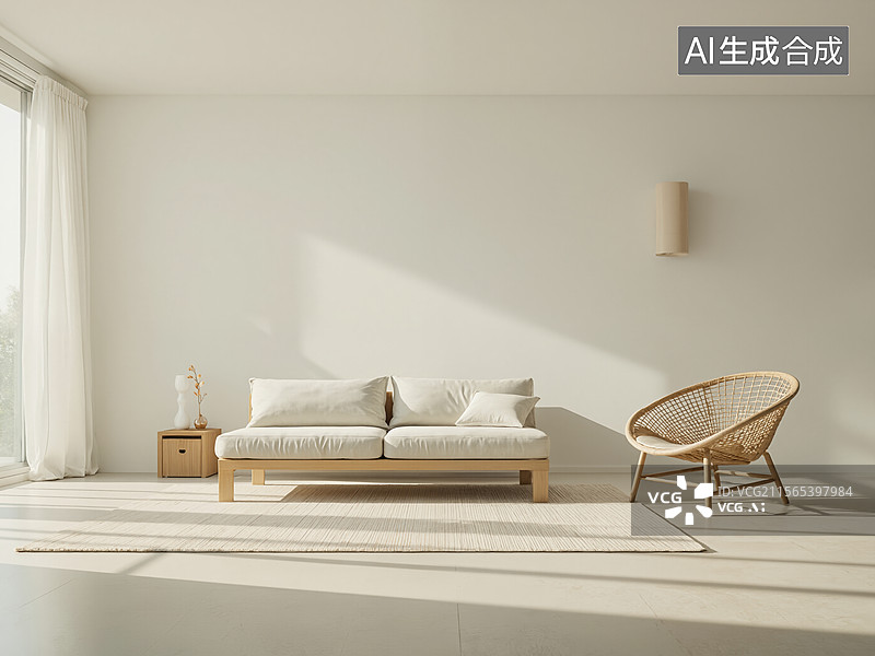 【AI数字艺术】简约现代客厅图片素材