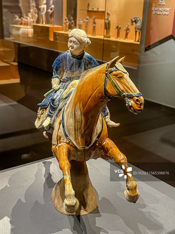 唐代 三彩腾空马 西安博物院 国宝 镇馆之宝图片素材