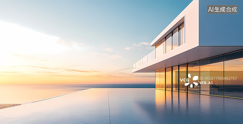 【AI数字艺术】现代海滨建筑图片素材