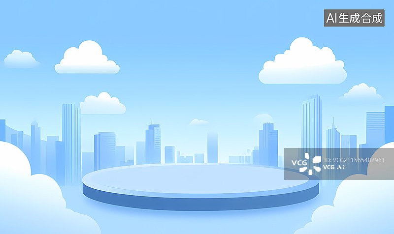 【AI数字艺术】未来城市空中平台图片素材