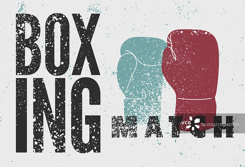 拳击比赛复古风格的磨损海报图片素材