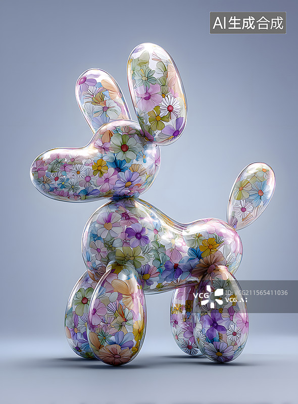 【AI数字艺术】小狗 玩具 气球 颜料图片素材