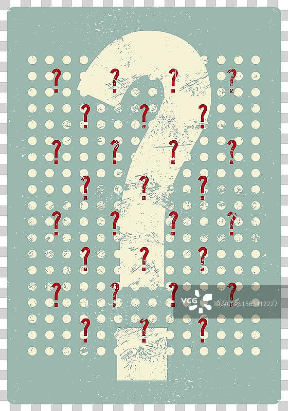 问号排版的磨损复古海报图片素材