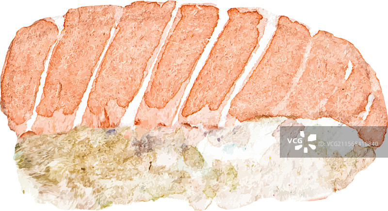 水彩画风格的寿司，手绘新鲜海鲜图片素材