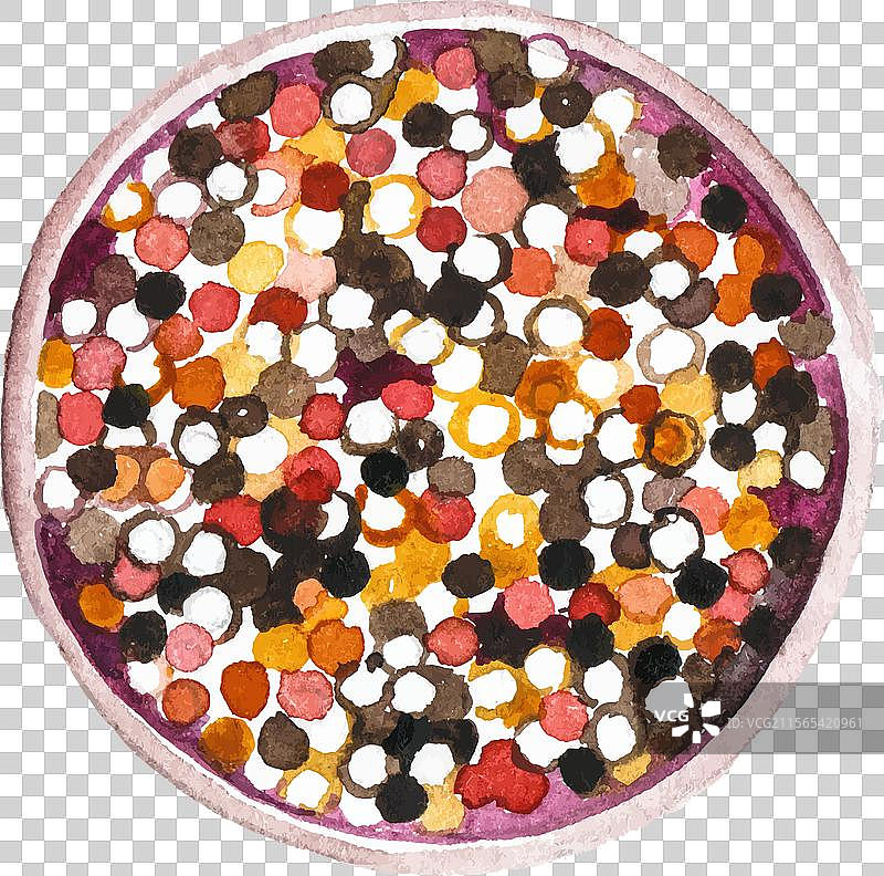 水彩画的鱼子酱手绘新鲜感图片素材