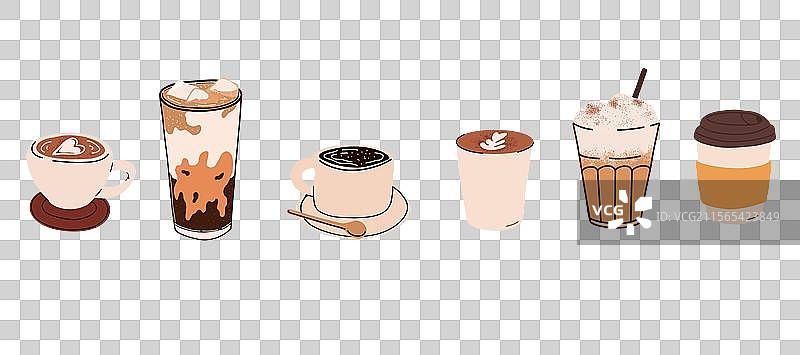 热咖啡和冷咖啡图片素材
