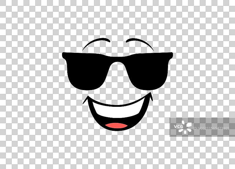 戴着时尚黑色太阳镜的微笑面孔图片素材