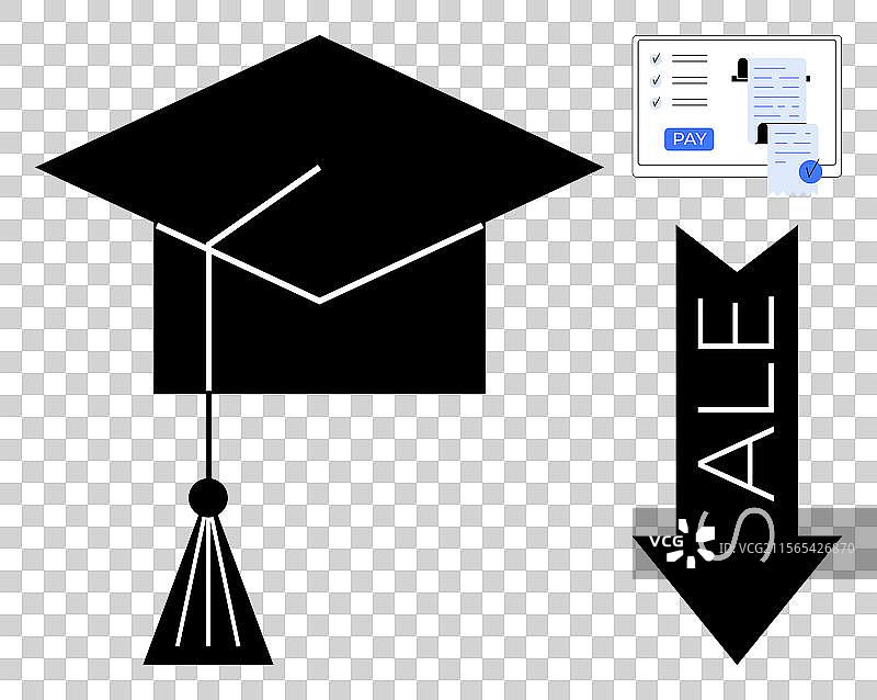 象征教育成本的毕业帽图片素材